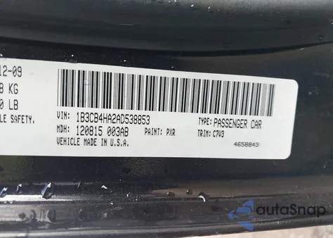 2010 Dodge Caliber Sxt z USA, uszkodzony, nr VIN 1B3CB4HA2AD538853